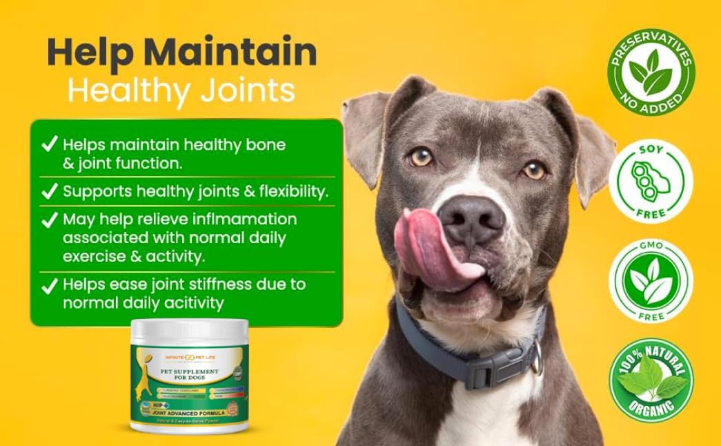 Advanced Hip and Joint Supplement for Dogs Large Breed - Glucosamine for Dogs Mobility & Pain Relief - Chondroitin, MSM & Turmeric | Bundle Pack(Chewable Tablets + Powder)