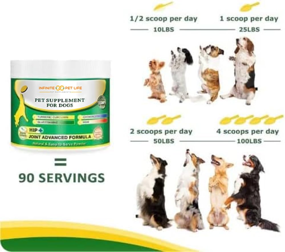 Advanced Hip and Joint Supplement for Dogs Large Breed - Glucosamine for Dogs Mobility & Pain Relief - Chondroitin, MSM & Turmeric | Bundle Pack(Chewable Tablets + Powder)