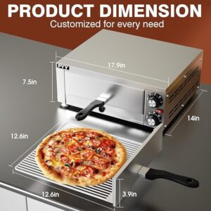 PYY Pizza Oven Indoor Electric Pizza Oven Countertop Commercial Pizza Oven with Crumb Tray Stainless Steel Pizza Maker Machine for Home