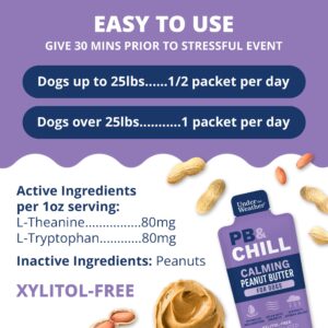 Under the Weather Pet PB & CHILL Dog Peanut Butter Dog Treats | Vet-Formulated 100% Natural and Tasty Calming Treats for Dogs | Promotes Calmness and Relieves Anxiety for Dogs | 1 Oz - Pack of 6