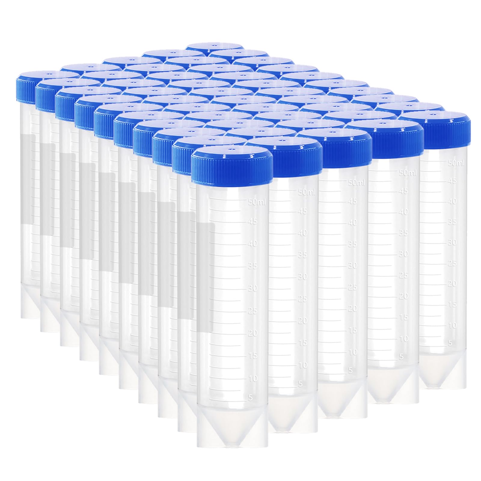 Aeseusia 50ml Plastic Centrifuge Tubes with Screw Cap, 50 PCS 50ml Self-Standing Plastic Test Tube Conical Tubes with Cap