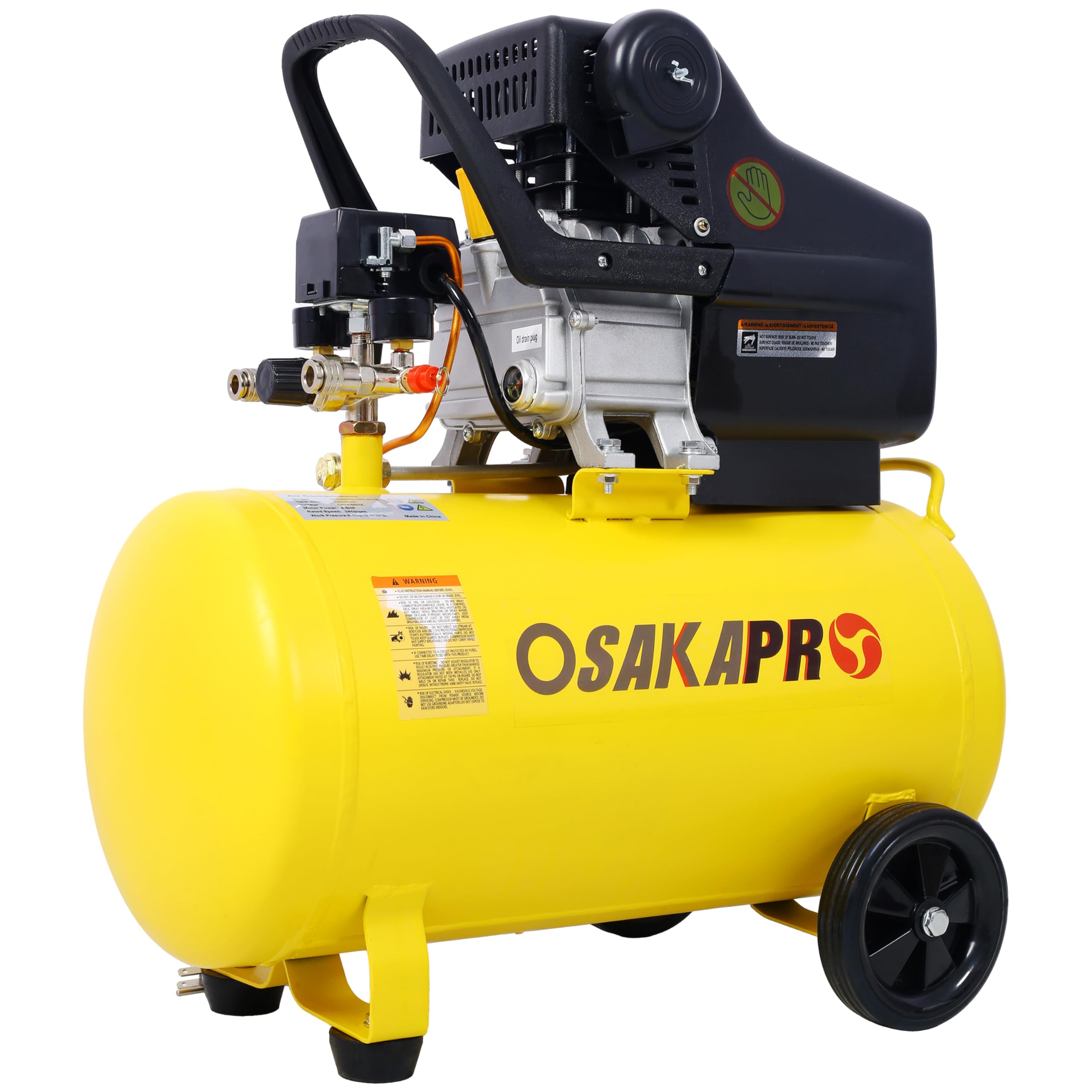 WIILAYOK 13 Gallon Air Compressor, 4.5HP 6.5CFM 115PSI, Portable Air Compressor for Inflation, Car Repair, Spray Painting, Woodwork Nailing