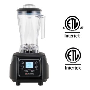 WILPREP Commercial Blender with 3 1/2 HP Motor, Touchpad, Timer, Adjustable Speed, and 64 fl oz BPA Free Tritan Jar, for Smoothies, Shakes & Frozen Drinks, Black, ETL+NSF Certificated