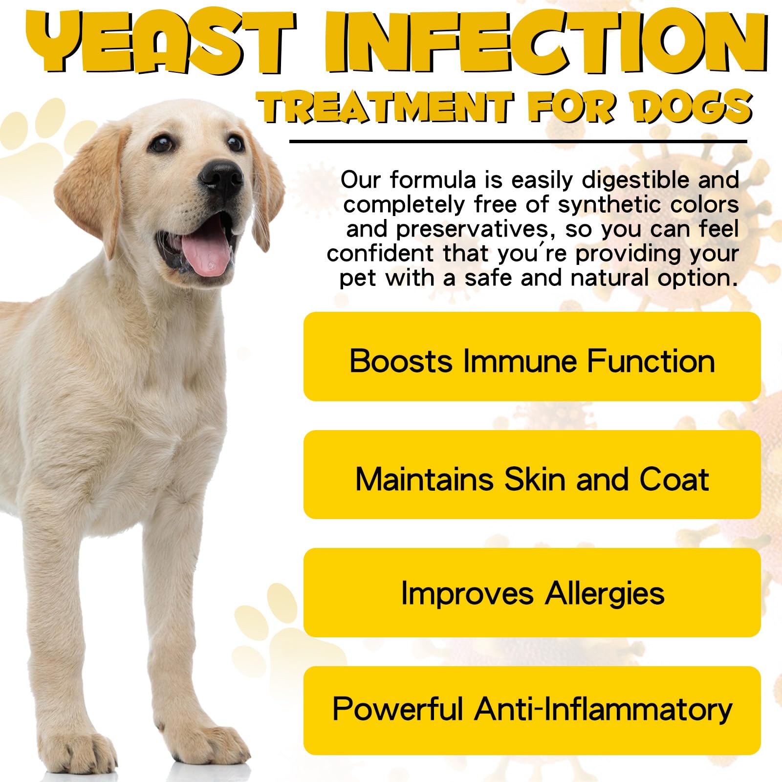 Natural Yeast Infection Treatment for Dogs - Supports Healthy Itch Relief & Inflammation - Dog Ear Infection Treatment & Allergy Relief - Itch Relief for Dogs, Dog Ear Treatment for Infections-2 fl oz