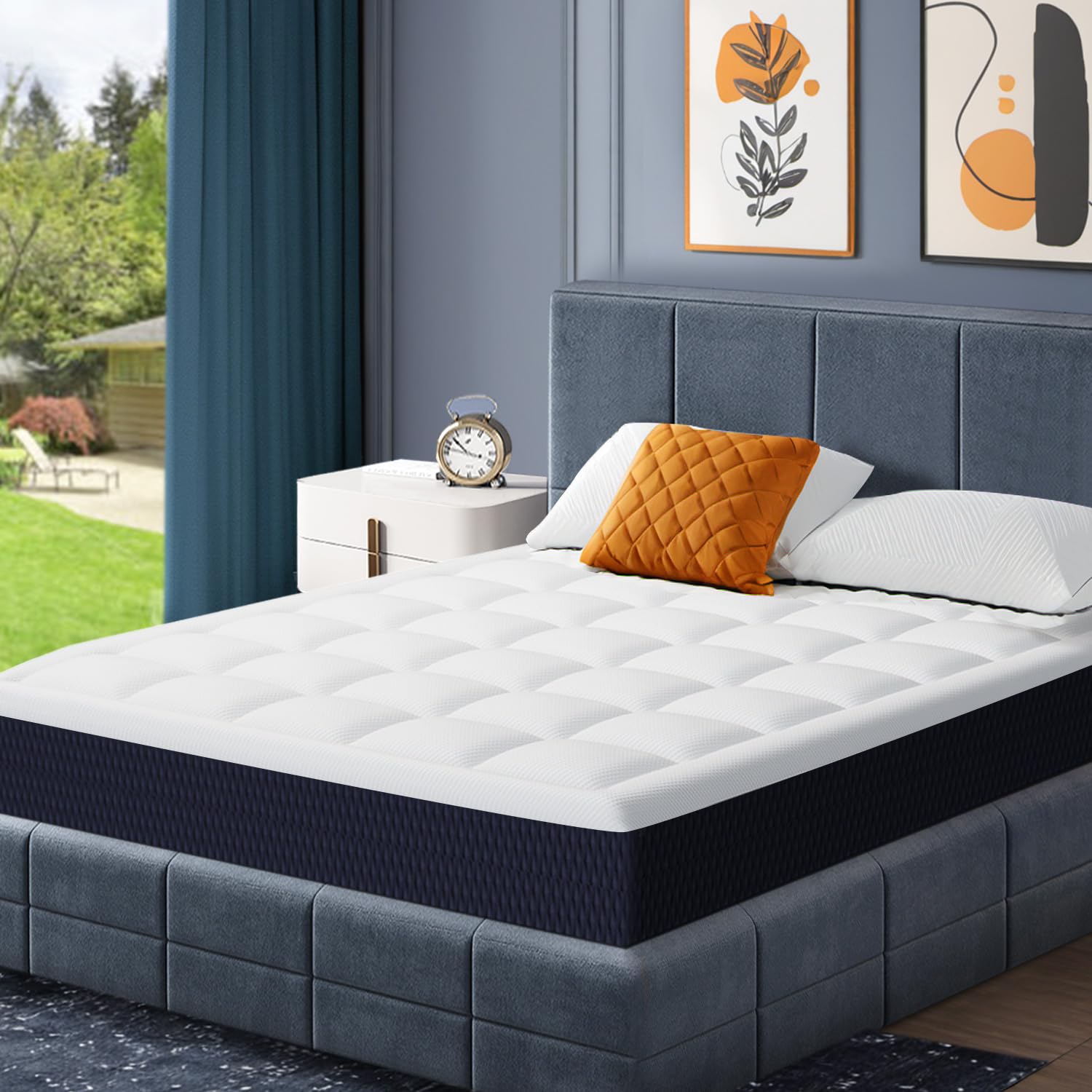 LDLON 8 Inch Queen Size Gel Memory Foam Mattress, Breathable Pillowtop Mattress in a Box for Pressure Relief, CertiPUR-US Certified, Fiberglass-Free