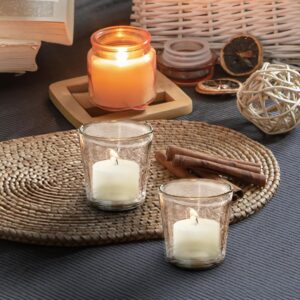 Serene Spaces Living 10-Hour Ivory Votive Candle, Unscented, Long-Burning Tea Light Candles for Weddings, Parties, Events, Restaurants & Bars, Set of 36