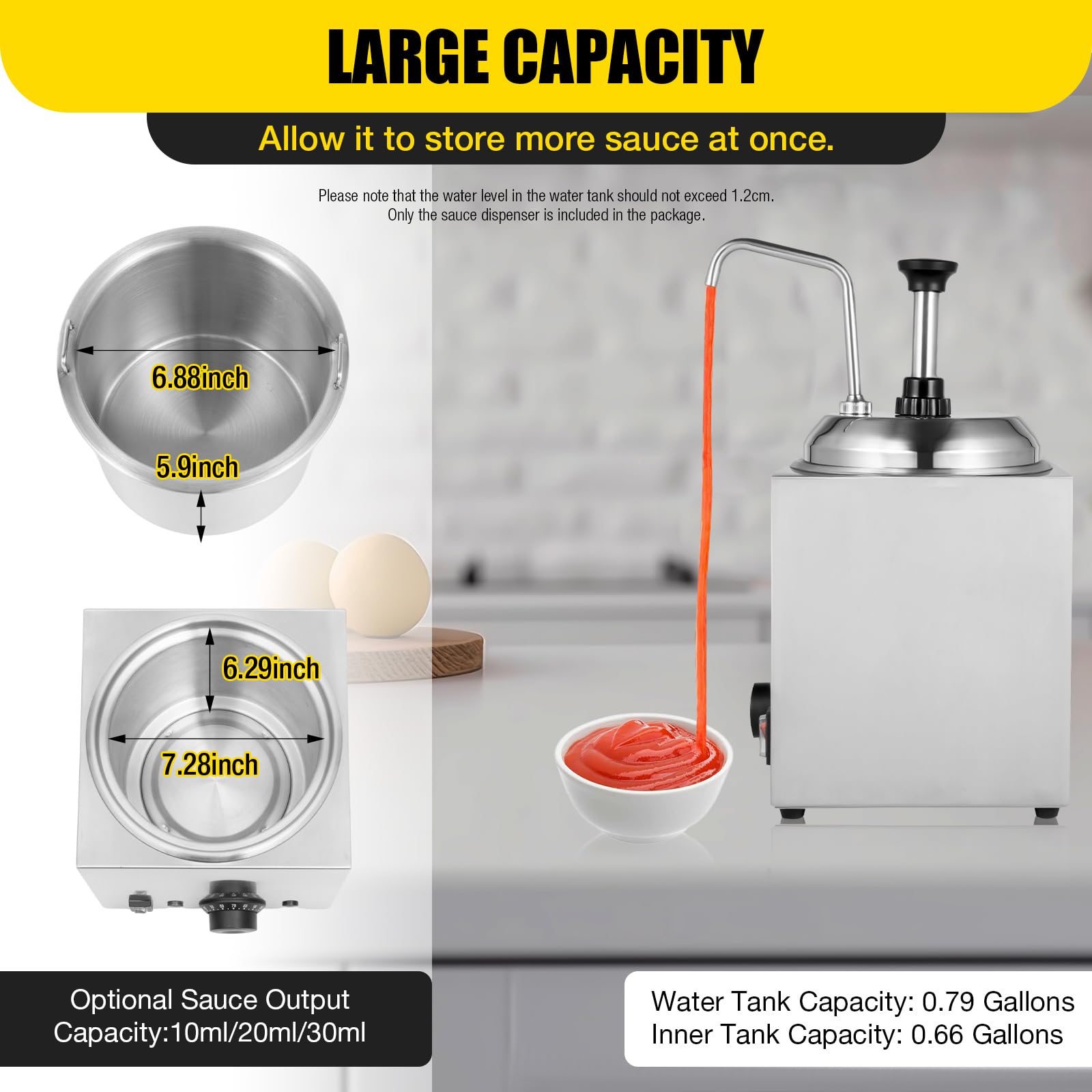 3l Sauce Electric Cheese Dispenser,110v 800w Chocolate Warming Dispensing Pump,Hot Topping Dispenser for Hot Fudge,Be Used in Homes, Fast Food Restaurants, Canteens, Snack Stations, Etc