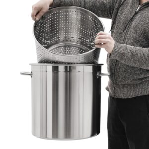 Stainless Steel Stockpot Seafood Boiler, 37 QT Seafood Boiling Pot, Shrimp Boil Stock Pot with Strainer, Turkey Fryer Pot for Home Kitchen Restaurant (35L)