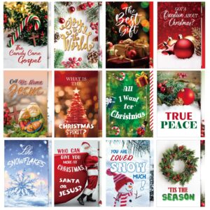 motiskyy 240 pcs gospel tract card 12 styles plan of salvation card pocket holy postcard christian inspirational bible verse bookmark for christian gift women men ministering tool(christmas)