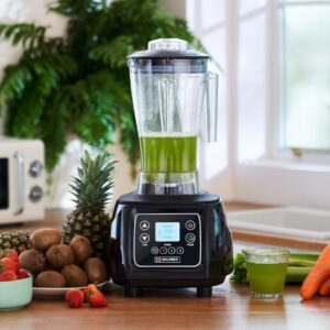 WILPREP Commercial Blender with 3 1/2 HP Motor, Touchpad, Timer, Adjustable Speed, and 64 fl oz BPA Free Tritan Jar, for Smoothies, Shakes & Frozen Drinks, Black, ETL+NSF Certificated