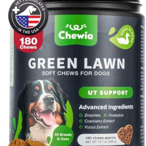 Canine Green Lawn, Dog Maintenance Chews - Enzymes, Probiotics, Cranberry Extract - All Dog Breeds & Sizes - Pet Supplies for Digestion Health