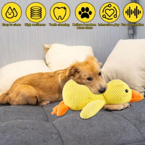 Mellow Dog Calming Duck, 2024 Newest Durable The Mellow Dog Calming Duck Dog Toy,Quack-Quack Duck Dog Toy, Dog Duck Toy with Quacking Sound for Indoor Dog (Yellow)