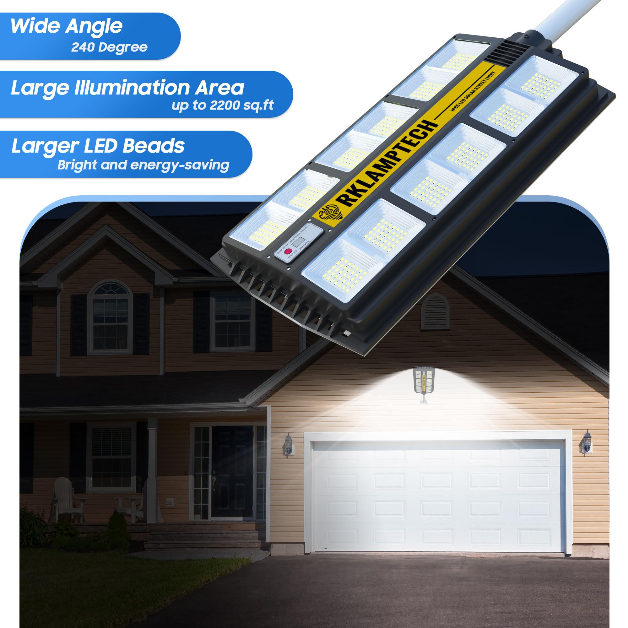 RKLAMPTECH 2600W Solar Street Light + 150W Solar Street Light