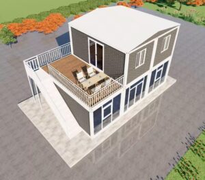 s.e.q double story fully equipped prefab expandable container house, luxury home stairs included 2-3 bedrooms,1 kitchen,1 bathroom 30 ft