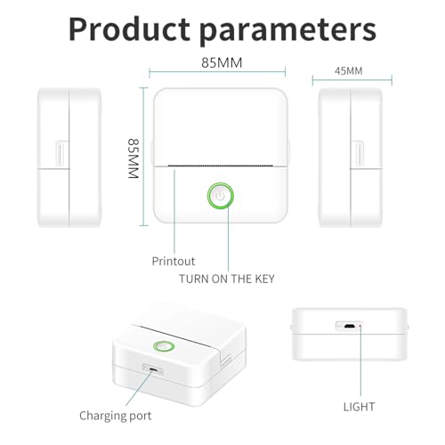 Wisoqu Mini Portable Printer, High Clear Printing, Printing, Office Printing, Thermal Printing, BT Connection for Study and Office (A- Mini Printer)