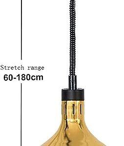 LINKANRUO Commercial Food Heat Lamp,Hanging Food Warmer Lamp for Buffet Profession Kitchen Heating Equipment,Telescopic Length-60-180 cm, 250W/220V Lamps