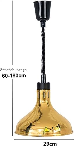 LINKANRUO Commercial Food Heat Lamp,Hanging Food Warmer Lamp for Buffet Profession Kitchen Heating Equipment,Telescopic Length-60-180 cm, 250W/220V Lamps