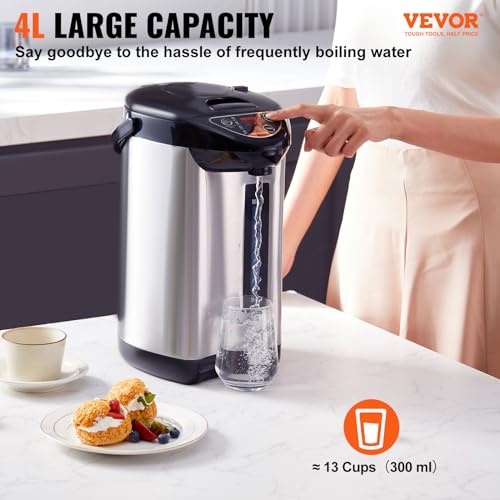 VEVOR Hot Water Dispenser 4.2 Qt/135 oz, Water Boiler and Warmer, 4 Warmer Temperatures, 3-Way to Dispense for Tea, Coffee and Baby Formula