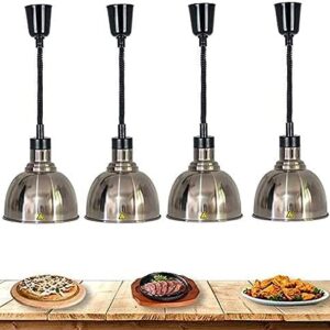 LINKANRUO Commercial Food Heat Lamp Warmer to Keep The Food Fresh and Delicious for Buffet, Ideal for Steak, Pizza and Chicken, Professional Freestanding Heating Light,4pack Lamps