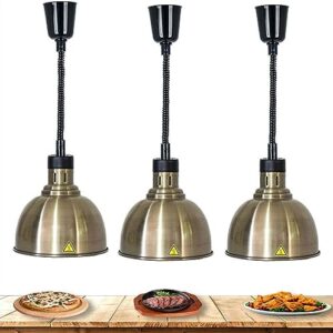 LINKANRUO Food Warmer Lamp, Metal Food Pendant Heat Light Used to Keep Food Warm for Western Restaurant Attract Customer Stylish and Beautiful Multiple Colors to Choose from Lamps