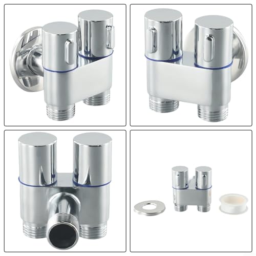 Hygienic Shower Toilet Bidet Sprayer Shower Head Double Outlet Angle Valve Wall-mounted Double Outlet Bidet Toilet Accessories