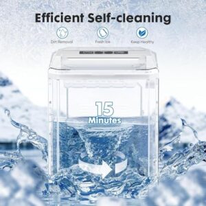 Ice Maker, Portable Countertop Icemaker Machine, Self Cleaning Quiet 2 Sizes Bullet Cubes Makers, 9 Cubes in 6 Mins, 26lbs/24Hrs with Ice Scoop, Basket for Home Kitchen Party