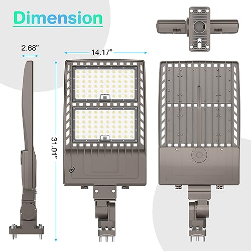 NUOGUAN 100W LED Barn Lights 12000LM & 400W LED Parking Lot Light 56000LM Photocell ETL Listed, 5000K IP65 Waterproof Commercial Street Area Lighting