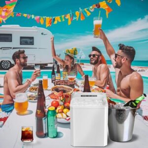 Ice Maker, Portable Countertop Icemaker Machine, Self Cleaning Quiet 2 Sizes Bullet Cubes Makers, 9 Cubes in 6 Mins, 26lbs/24Hrs with Ice Scoop, Basket for Home Kitchen Party