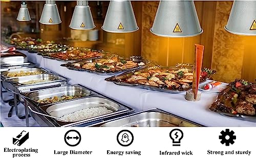 LINKANRUO Adjustable Heat Lamp for Parties Buffets, Food Heat Lamp Kitchen Lights Buffet Server Food Warmer Metal Chandelier, for Parties Buffet Restaurant, Keep Food and Dishes Warmer Lamps