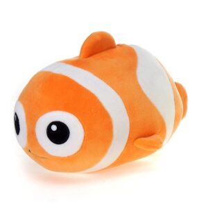 8-inch clown fish plush toy - snuggly cora lil’ huggy with soft and squishy pillow for kids, baby showers, birthdays