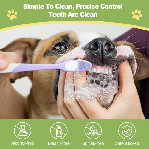 PTCLESCM Pet Teeth Cleaning Finger Wipes for Dogs & Cats,Pet Dental Finger Wipes for Cats,Cat &Dog Toothbrush,Dental Wipes for Cats&Dogs,Cat Finger Tooth Brush,50 Count