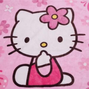 Throw Blanket 55'' x 40'' Cartoon Hello Cat Kawaii Blanket for Girls Kids Super Soft Warm, Couch Chair, Living Room, Pink (Pink-10)