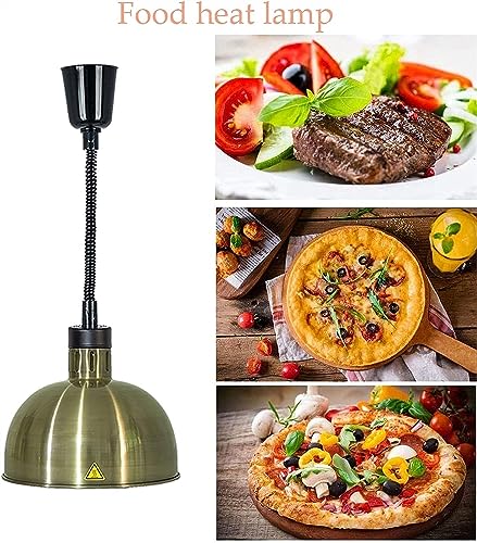 LINKANRUO Commercial Food Heat Lamp Warmer, 250w Buffet Catering Heating Light, Restaurant Chandelier Equipment for Keep The Food Fresh and Delicious, Adjustable Length 60-180cm, Ideal for Steak Pizza