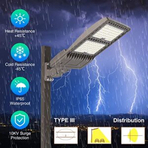 NUOGUAN 100W LED Barn Lights 12000LM & 400W LED Parking Lot Light 56000LM Photocell ETL Listed, 5000K IP65 Waterproof Commercial Street Area Lighting