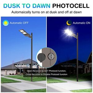 NUOGUAN 100W LED Barn Lights 12000LM & 400W LED Parking Lot Light 56000LM Photocell ETL Listed, 5000K IP65 Waterproof Commercial Street Area Lighting