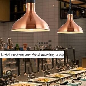 LINKANRUO Food Heating Lamp, Hanging 250w Heating Lamp Warmer for Buffet Food Restaurant Hotel Commercial Catering Equipment, Height Adjustable, Keep Food Warm for a Long, 2pcs Lamps