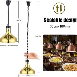 LINKANRUO Food Heating Lamp, Hanging 250w Heating Lamp Warmer for Buffet Food Restaurant Hotel Commercial Catering Equipment, Height Adjustable, Keep Food Warm for a Long, 2pcs Lamps