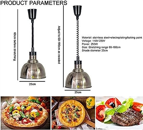 LINKANRUO Commercial Food Heat Lamp Warmer to Keep The Food Fresh and Delicious for Buffet, Ideal for Steak, Pizza and Chicken, Professional Freestanding Heating Light,4pack Lamps