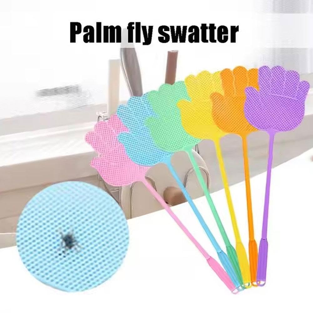 6PACK Fly Swatter,Funny Hand Shaped Fly Swatters,Heavy Duty Manual Fly Swatter,Long Handle Flyswatter,Multi-Functional Swatter,Indoor Flyswatter,Fly Swatters for Home Indoor Outdoor Classroom