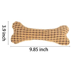 Meyufave Pet Plush Toy Squeaky Dog Toy Bone Shape Bite Resistant Tooth Grinding Soundmaking Dog Chew Toys for Puppy, Small, Middle, Big Dogs