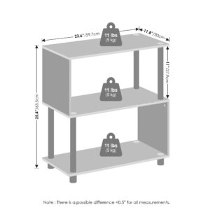 Furinno Reed 3-Tier S-Shaped Bookcase, Bookshelf, Espresso