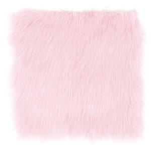 pricyru 1-pack school locker rugs, 12inches square plush cushion fluffy area rug (pink)