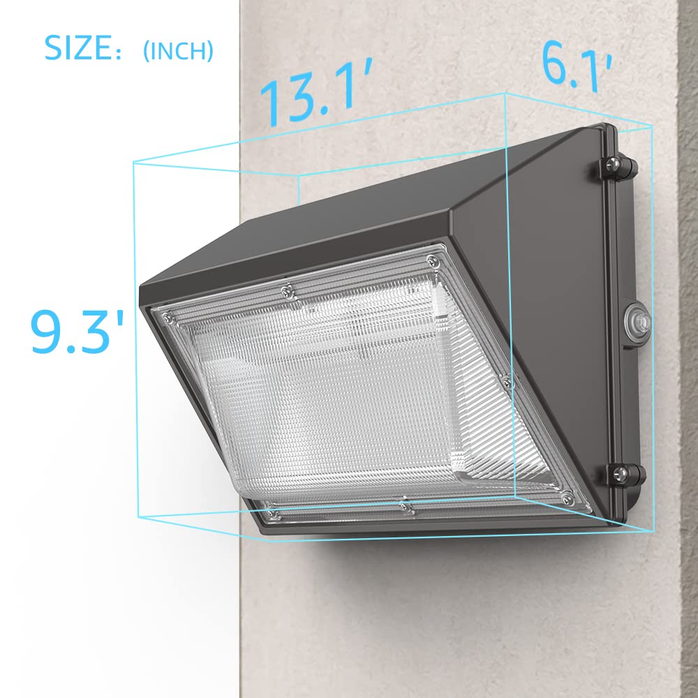 HYPERLITE LED Wall Pack Light 48W/64W/80W and 120W with Photocell, 5000K for Warehouse Yard Barn Shop Factory