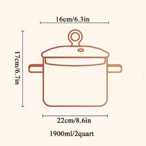 GRIPITHPY Heat Resistant Glass Saucepan with Lid, Large Double Handles Glass Cooking Pot, Glass Stovetop Pot for Pasta Noodle, Soup, Milk, Baby Food, Spaghetti, Fruit(1900ml/2quart, A)