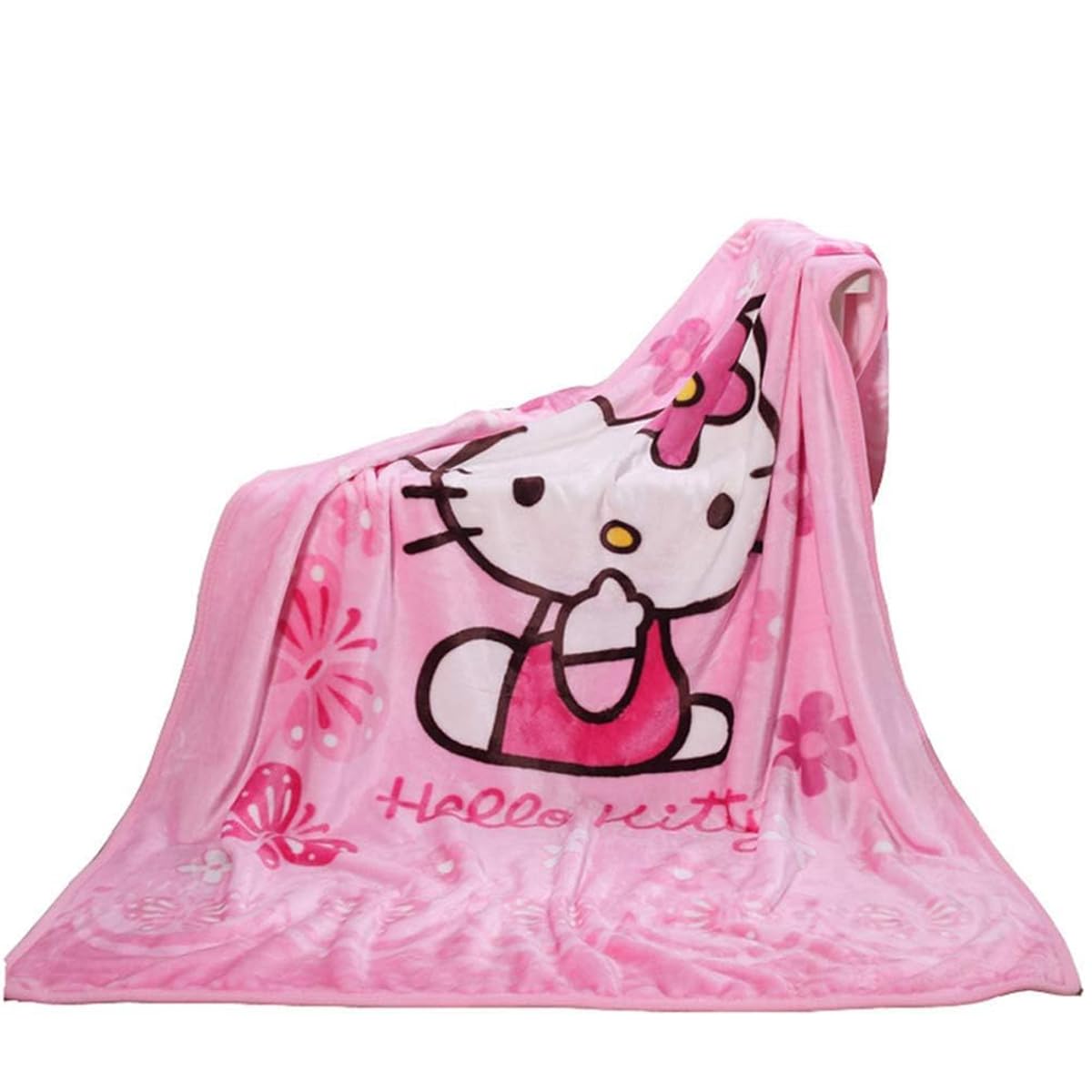 Throw Blanket 55'' x 40'' Cartoon Hello Cat Kawaii Blanket for Girls Kids Super Soft Warm, Couch Chair, Living Room, Pink (Pink-10)