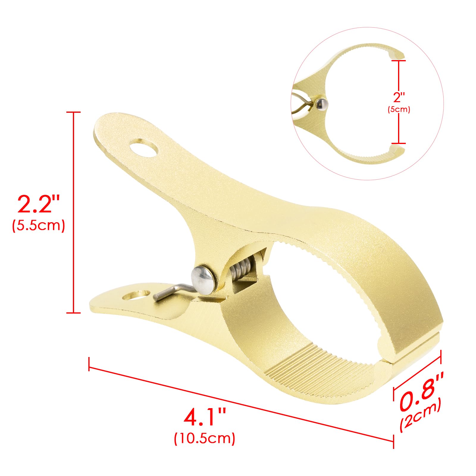 Biiange Towel Clips for Chairs, Towel Holders, Aluminium Alloy Beach Towel Clips, Quilt Clothes Pegs Clipor Beach Chair, Bask Drying Quilt (Gold)