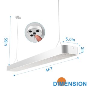 Lightdot 1Pack Compact 4FT LED Shop Lights, 4 Foot LED Shop Light Fixtures for Garage Workshop Supermarket, 50W 7000LM 100-277V 4FT-5IN White LED Wraparound Shop Lights, Flush/Hanging Mout Available