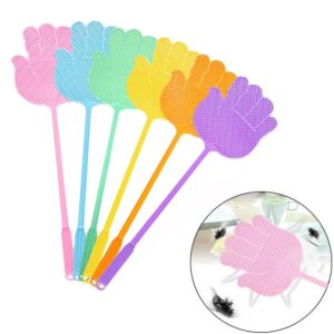 6PACK Fly Swatter,Funny Hand Shaped Fly Swatters,Heavy Duty Manual Fly Swatter,Long Handle Flyswatter,Multi-Functional Swatter,Indoor Flyswatter,Fly Swatters for Home Indoor Outdoor Classroom