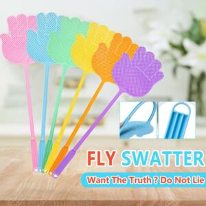 6PACK Fly Swatter,Funny Hand Shaped Fly Swatters,Heavy Duty Manual Fly Swatter,Long Handle Flyswatter,Multi-Functional Swatter,Indoor Flyswatter,Fly Swatters for Home Indoor Outdoor Classroom