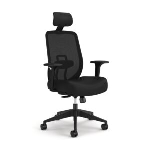 hon altern ergonomic office chair with headrest - 3.5 inch thick foam cushion seat mid back mesh desk chair - adjustable lumbar support, arms, synchro-tilt tension, seat-slide controls - black